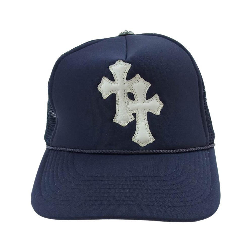 CHROME HEARTS クロムハーツ（原本無） TRUCKER CAP クロスパッチ メッシュ トラッカーキャップ ネイビー系【中古】
