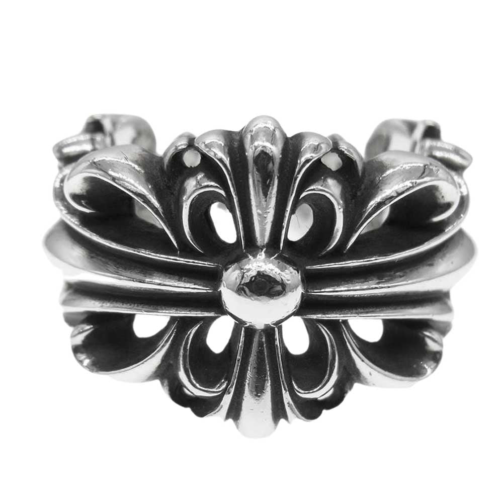 CHROME HEARTS クロムハーツ（原本無） DBL FLRL CRS RING ダブルフローラル クロス リング シルバー系【中古】