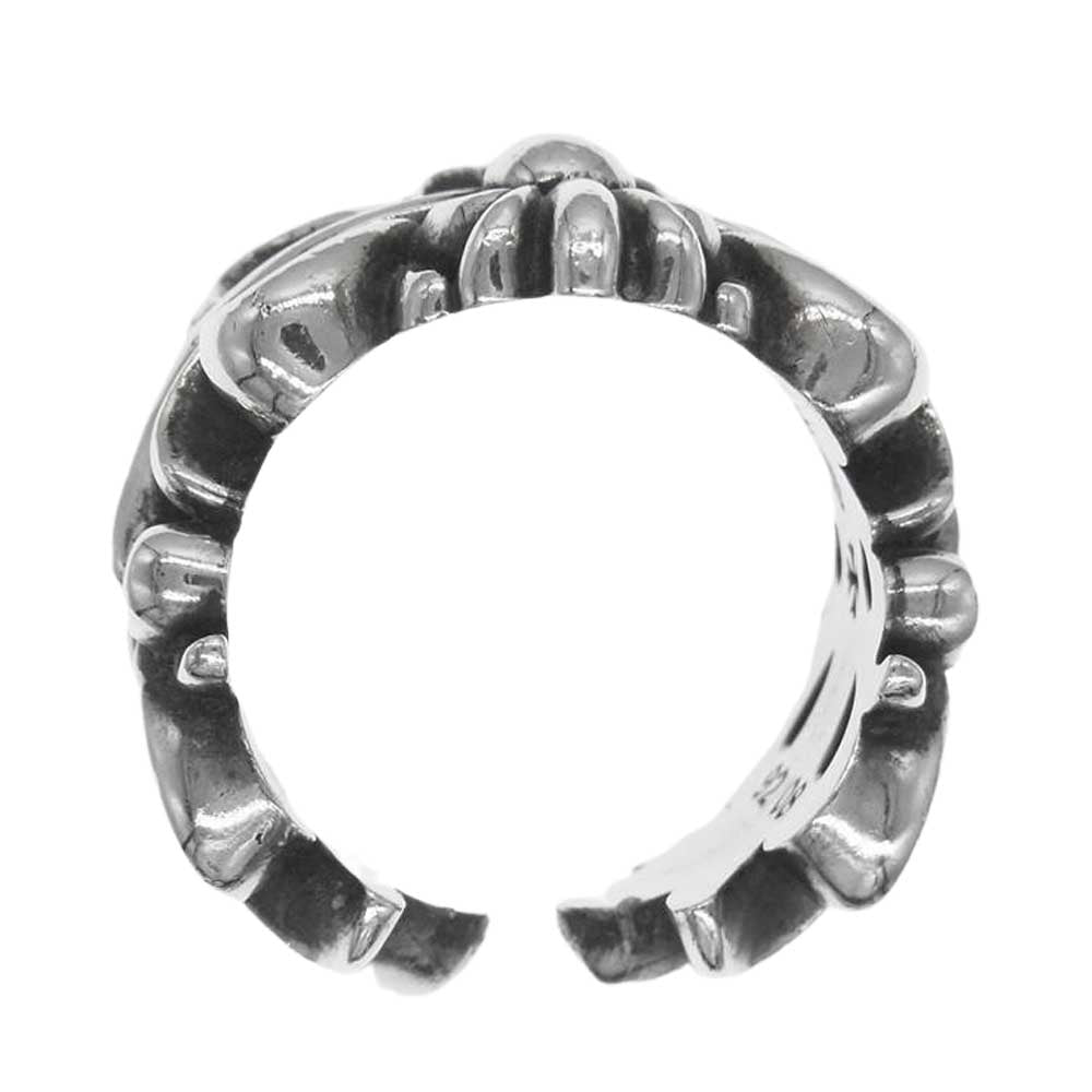 CHROME HEARTS クロムハーツ（原本無） DBL FLRL CRS RING ダブルフローラル クロス リング シルバー系【中古】