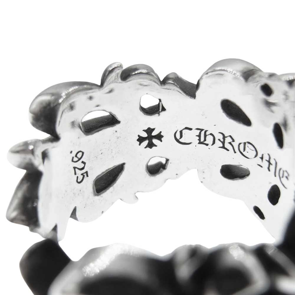CHROME HEARTS クロムハーツ（原本無） DBL FLRL CRS RING ダブルフローラル クロス リング シルバー系【中古】