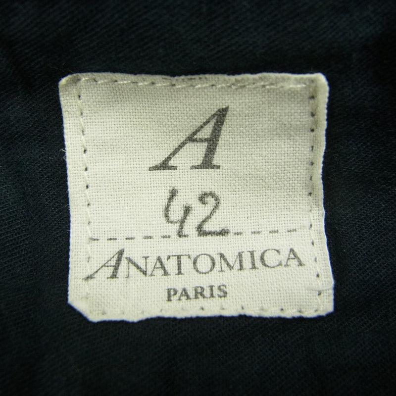 ANATOMICA アナトミカ フランス製 BJ Pants フレンチワーク リネン シンチバック BJ パンツ ネイビー系 42【中古】