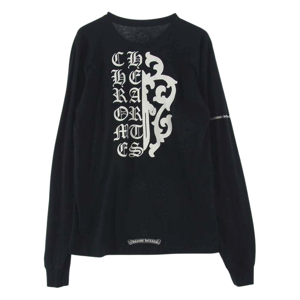 CHROME HEARTS クロムハーツ（原本無） クロムハーツジャパン 国内正規品 VINEDAGGER Back Print Pocket L/S Tee ダガープリント ポケット付き バックプリント 長袖 Tシャツ ブラック系 M【中古】