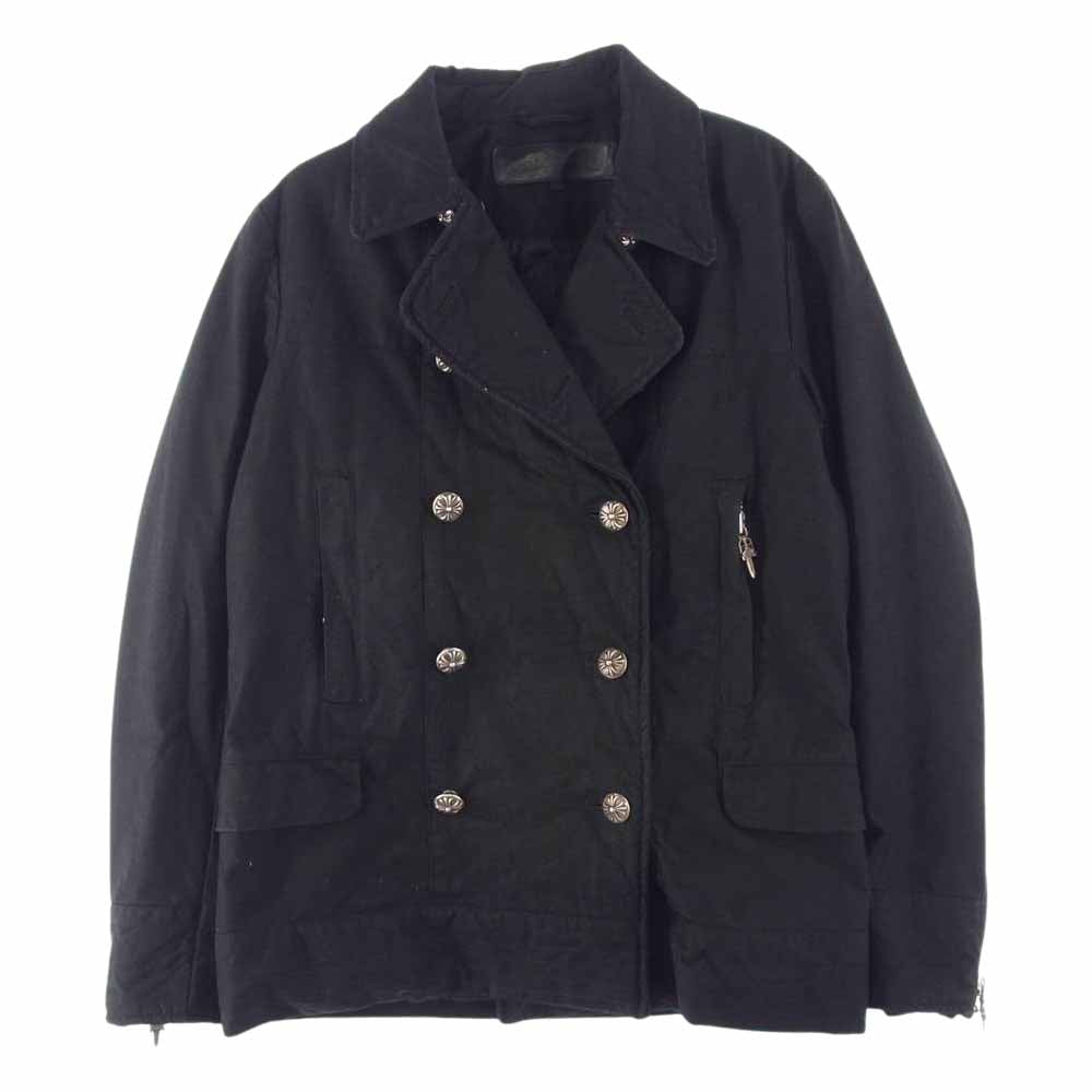 CHROME HEARTS クロムハーツ（原本有） 国内正規品 PCOAT FBRC VJ1 WXD CTTN JVP クロスボールボタン オイルド コート ブラック系 M【中古】
