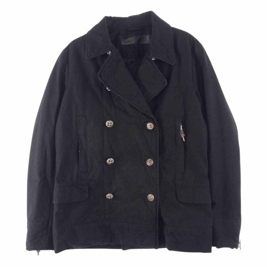CHROME HEARTS クロムハーツ（原本有） 国内正規品 PCOAT FBRC VJ1 WXD CTTN JVP クロスボールボタン オイルド コート ブラック系 M【中古】