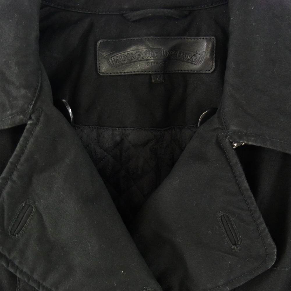 CHROME HEARTS クロムハーツ（原本有） 国内正規品 PCOAT FBRC VJ1 WXD CTTN JVP クロスボールボタン オイルド コート ブラック系 M【中古】