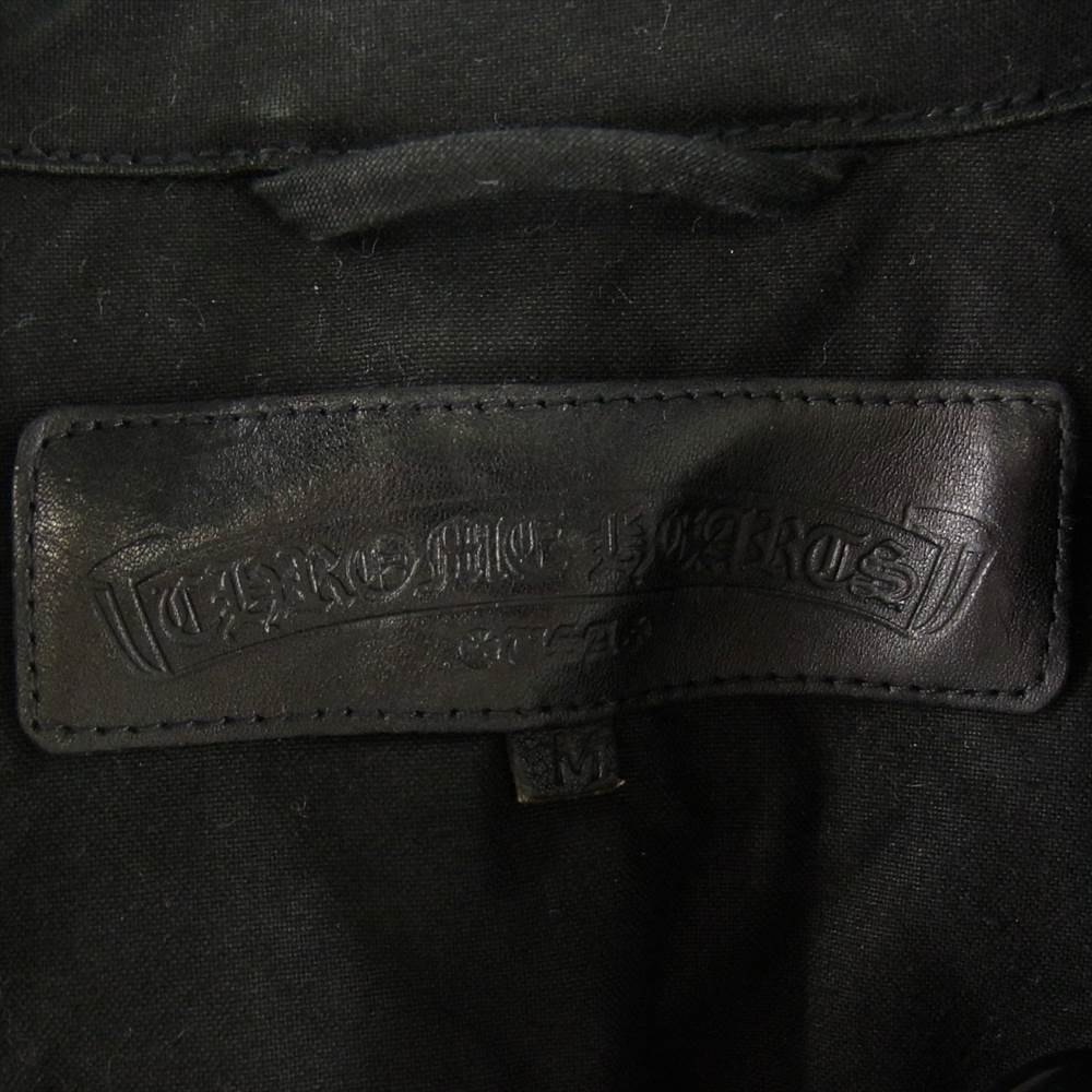 CHROME HEARTS クロムハーツ（原本有） 国内正規品 PCOAT FBRC VJ1 WXD CTTN JVP クロスボールボタン オイルド コート ブラック系 M【中古】