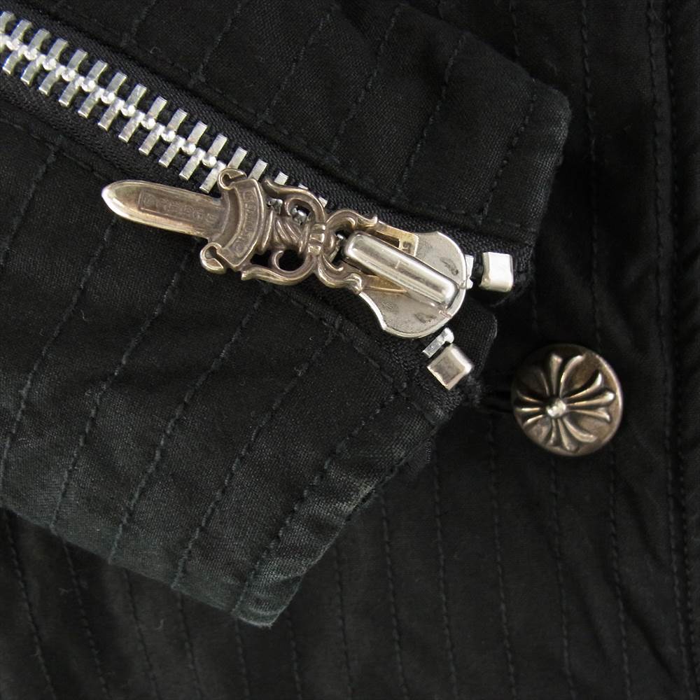 CHROME HEARTS クロムハーツ（原本有） 国内正規品 PCOAT FBRC VJ1 WXD CTTN JVP クロスボールボタン オイルド コート ブラック系 M【中古】
