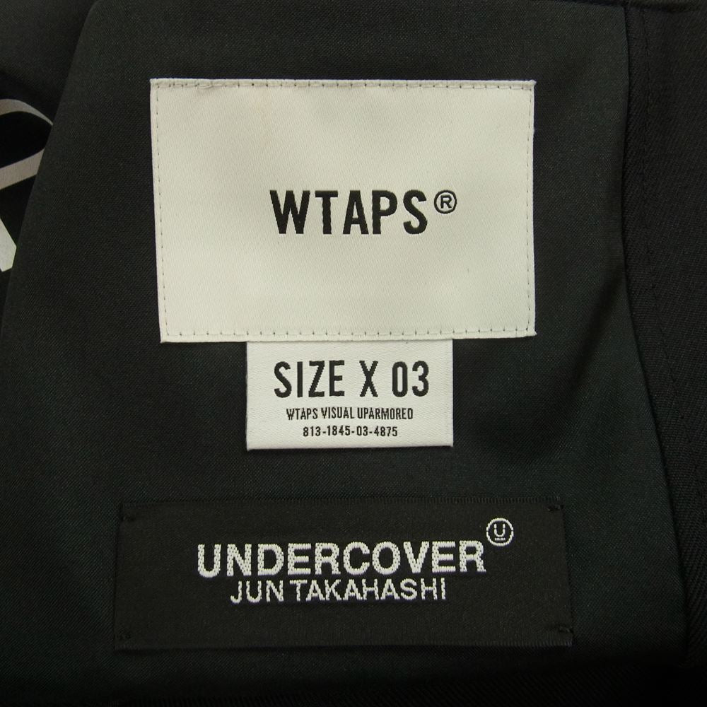 WTAPS ダブルタップス 21AW 212ZUUCD-JKM01S × UNDERCOVER JT / COAT / WOPO. SERGE. チェスターコート オーバーサイズ UC1B9301 ブラック系 L【極上美品】【中古】