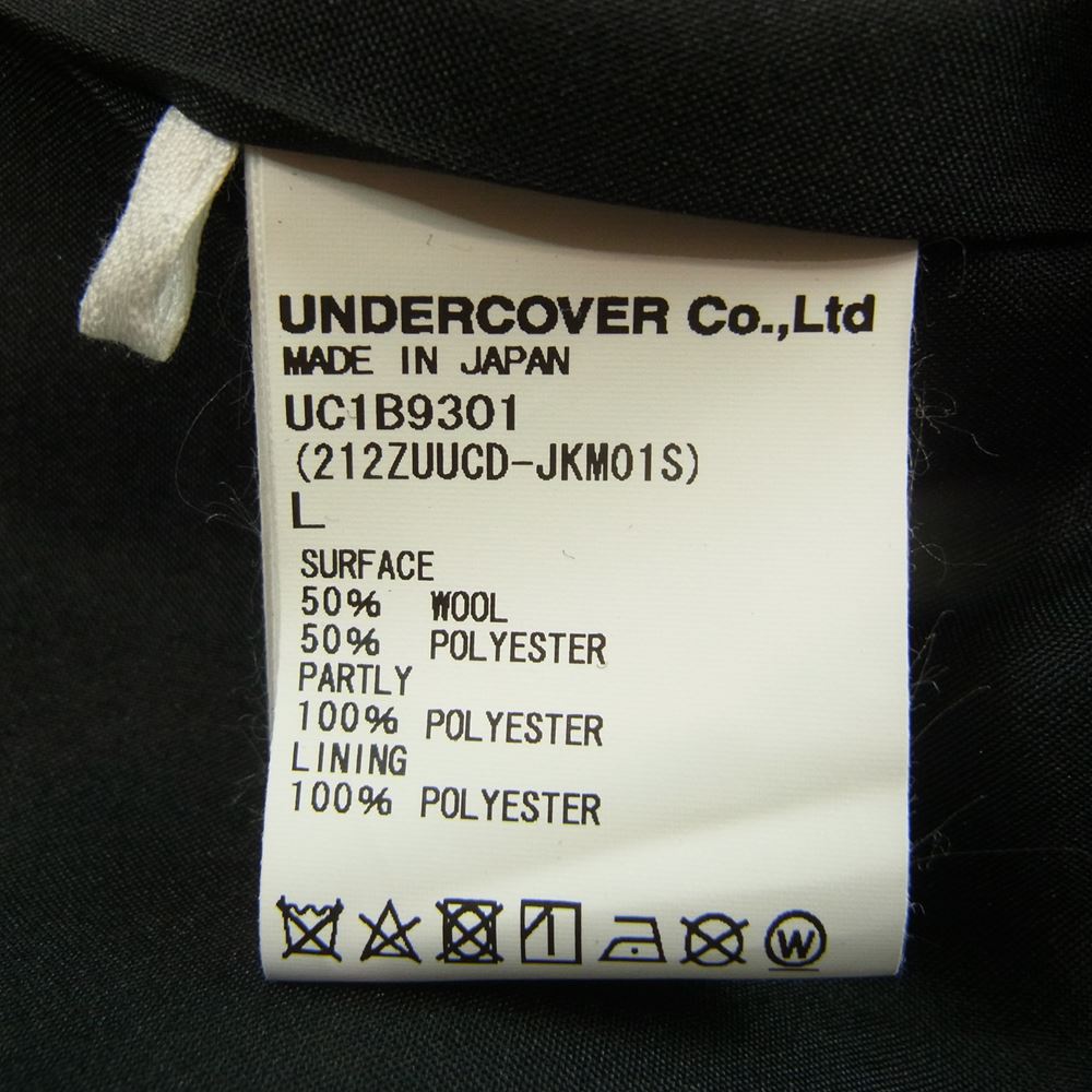 WTAPS ダブルタップス 21AW 212ZUUCD-JKM01S × UNDERCOVER JT / COAT / WOPO. SERGE. チェスターコート オーバーサイズ UC1B9301 ブラック系 L【極上美品】【中古】