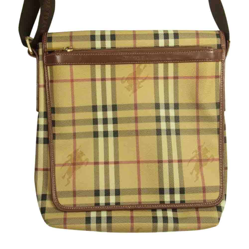 BURBERRY バーバリー T-03-2 ノバチェック レザー ショルダーバッグ ベージュ系【中古】
