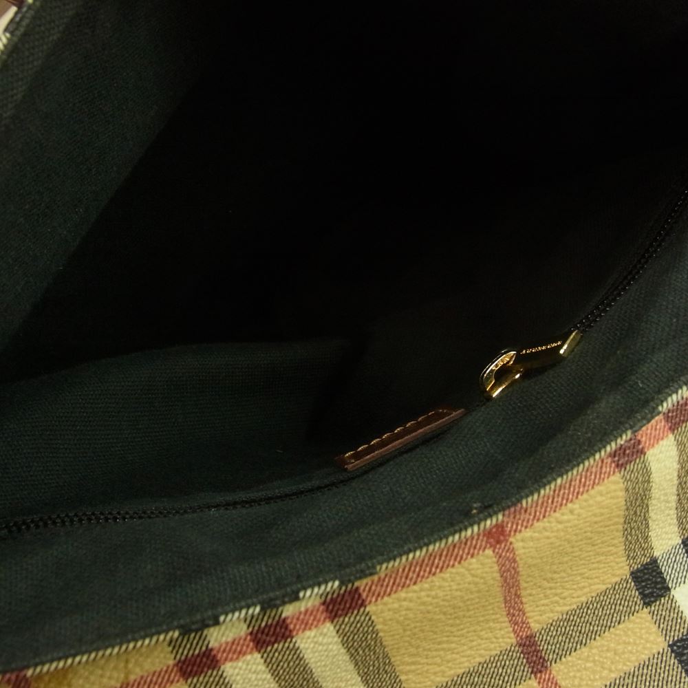 BURBERRY バーバリー T-03-2 ノバチェック レザー ショルダーバッグ ベージュ系【中古】