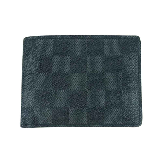 LOUIS VUITTON ルイ・ヴィトン N62663 イニシャル入り ダミエ グラフィット ポルトフォイユ ミュルティプル 財布 ブラック系【中古】