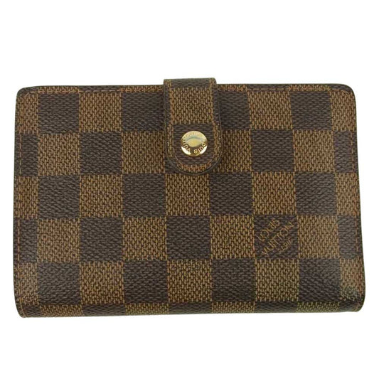 LOUIS VUITTON ルイ・ヴィトン N61674 ダミエ エベヌ ポルトフォイユ ヴィエノワ がま口 二つ折り 財布 ブラウン系【中古】