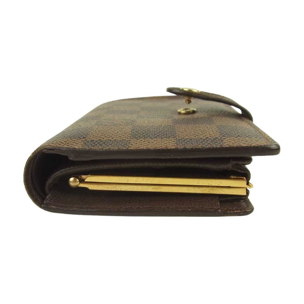 LOUIS VUITTON ルイ・ヴィトン N61674 ダミエ エベヌ ポルトフォイユ ヴィエノワ がま口 二つ折り 財布 ブラウン系【中古】