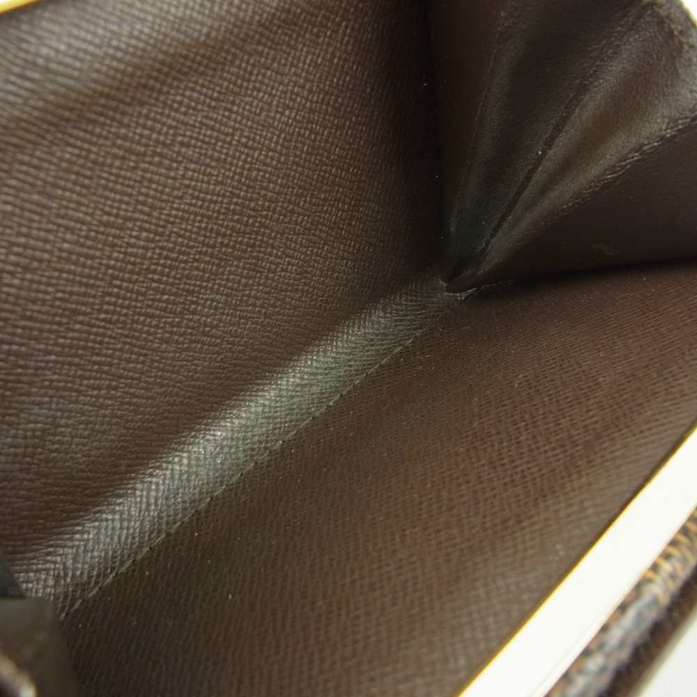 LOUIS VUITTON ルイ・ヴィトン N61674 ダミエ エベヌ ポルトフォイユ ヴィエノワ がま口 二つ折り 財布 ブラウン系【中古】