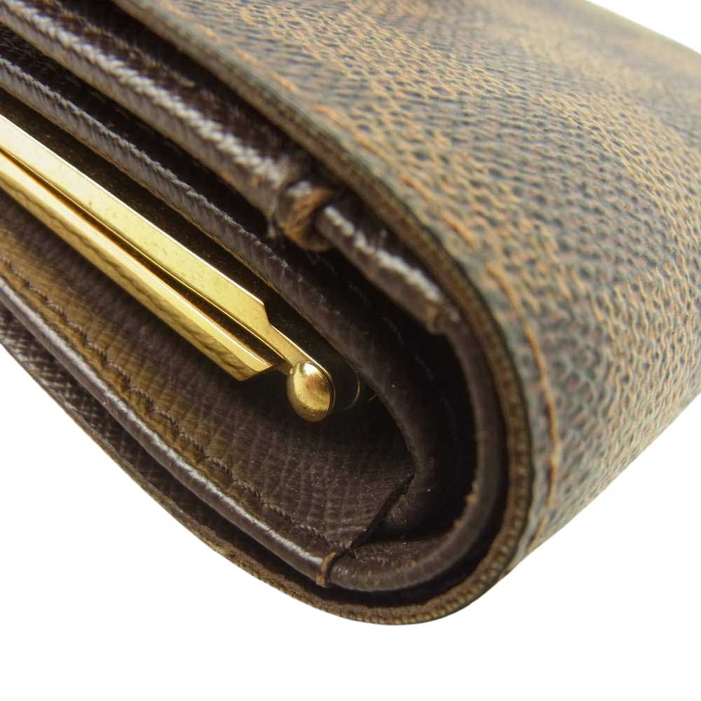 LOUIS VUITTON ルイ・ヴィトン N61674 ダミエ エベヌ ポルトフォイユ ヴィエノワ がま口 二つ折り 財布 ブラウン系【中古】