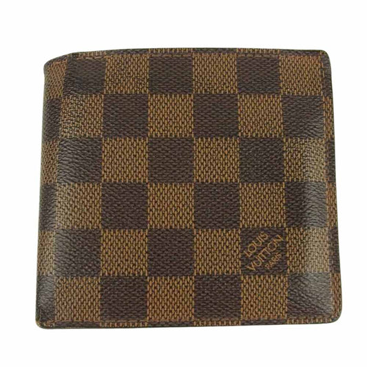 LOUIS VUITTON ルイ・ヴィトン N61675 ダミエ エベヌ ポルトフォイユ マルコ 二つ折り 財布 ブラウン系【中古】