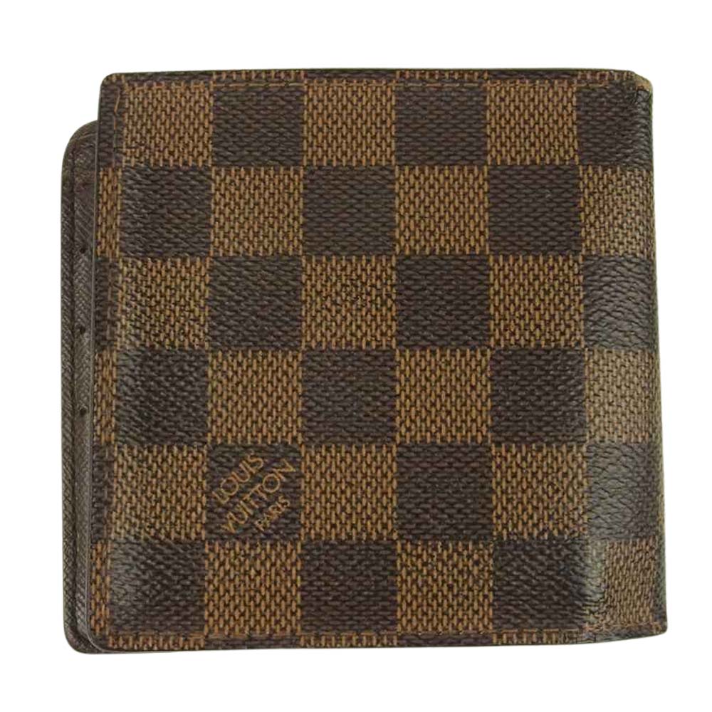 LOUIS VUITTON ルイ・ヴィトン N61675 ダミエ エベヌ ポルトフォイユ マルコ 二つ折り 財布 ブラウン系【中古】