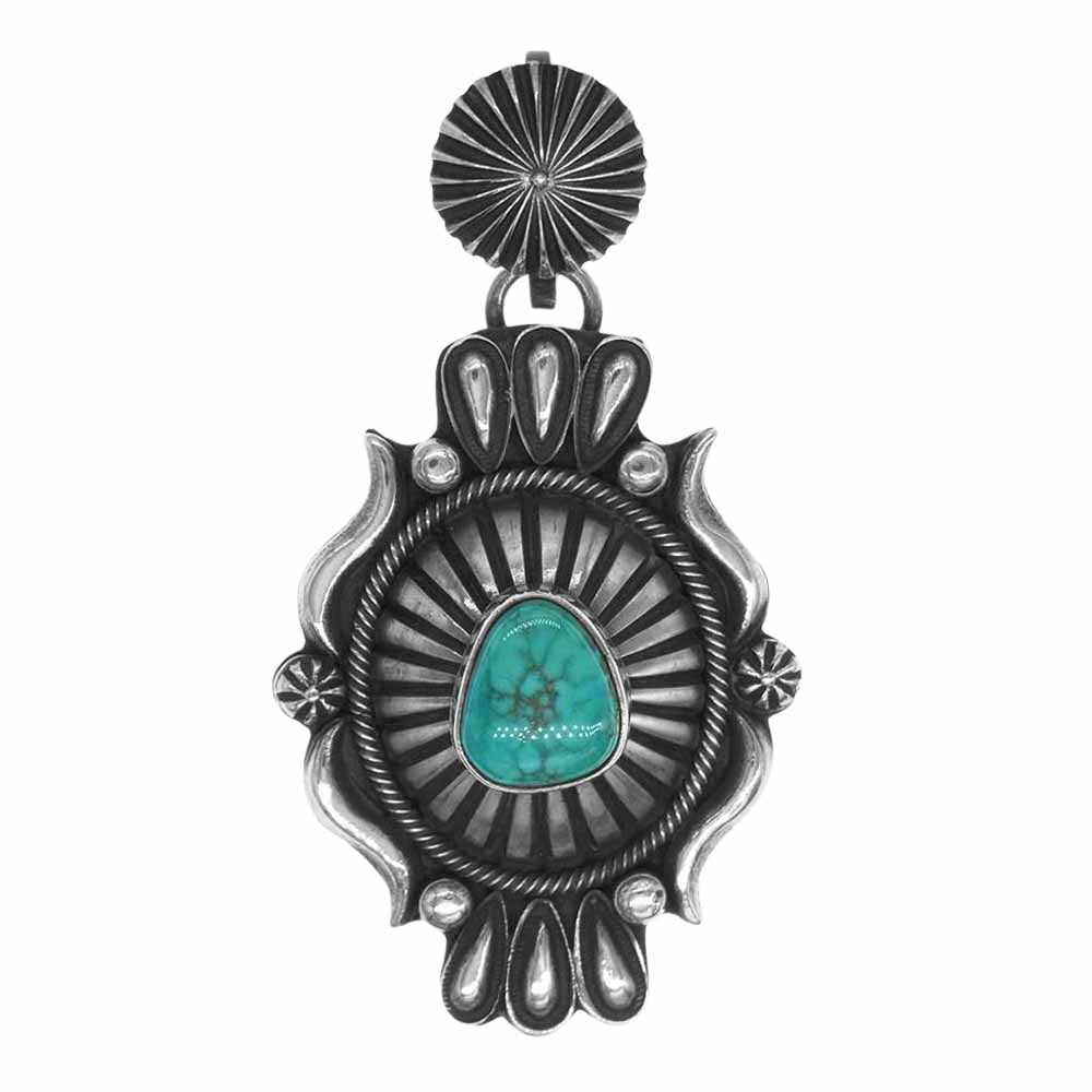 デルバート ゴードン Navajo ナバホ族 ターコイズ ペンダントトップ シルバー系【中古】