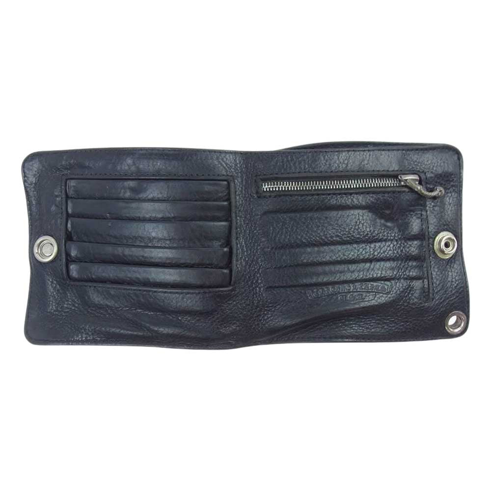 CHROME HEARTS クロムハーツ（原本有） 1SNAP 1スナップ CH クロスボールボタン ウォレット ブラック系【中古】