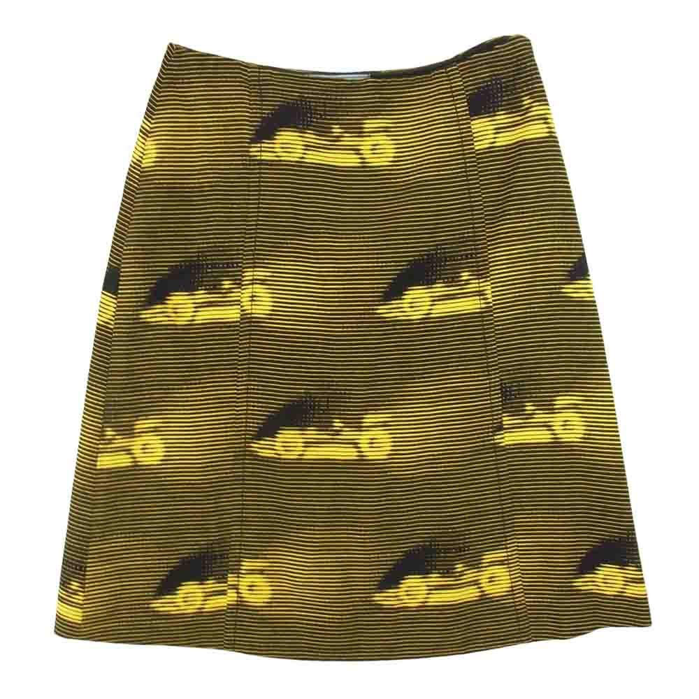 PRADA プラダ P155M R172 1QWP プリント 総柄 スカート イエロー系 40【中古】