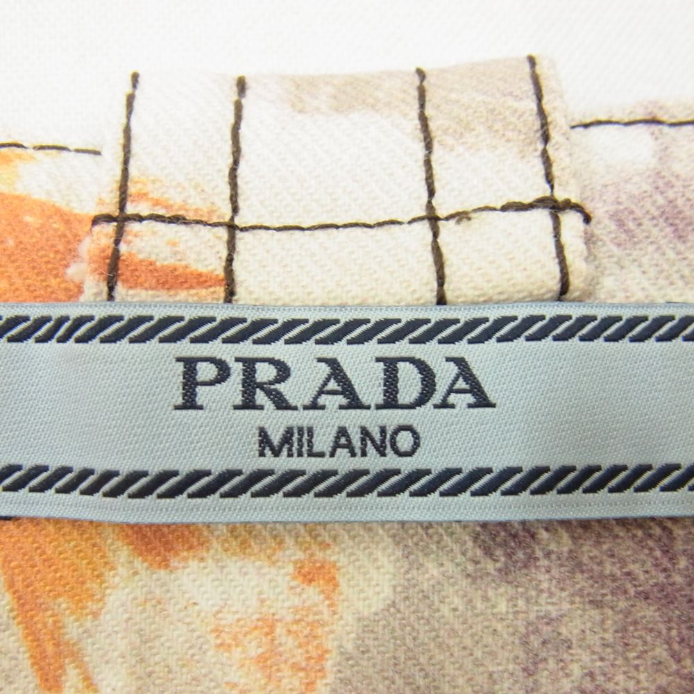 PRADA プラダ GFD097 S172 1PJS 国内正規品 ペイント 総柄 コットン スカート マルチカラー系 36【中古】