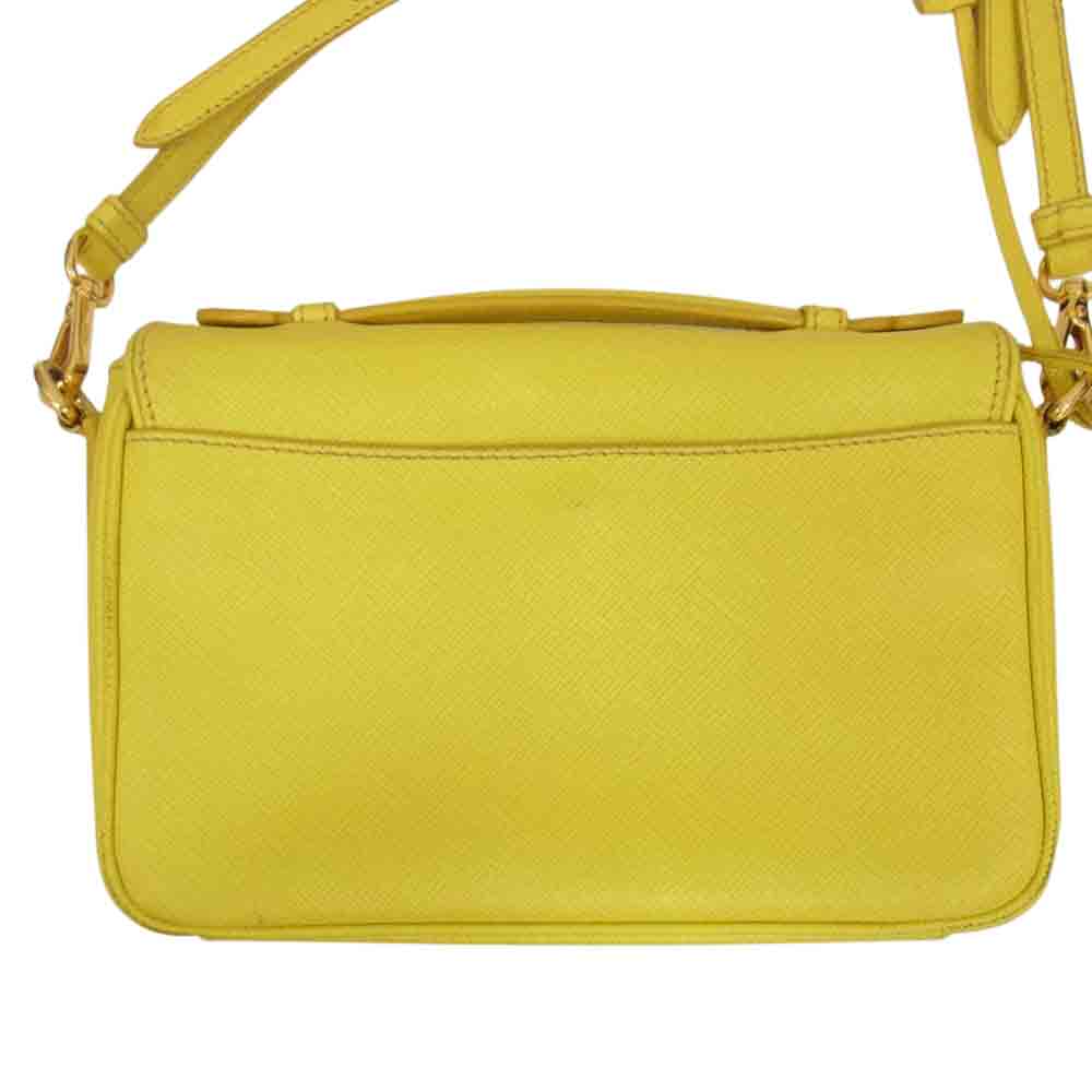 PRADA プラダ BT0959 SAFFIANO LUX HANDBAGS 2way サフィアーノ ショルダー ハンドバッグ イエロー系【中古】