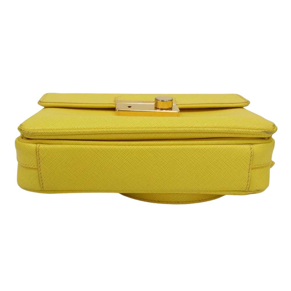 PRADA プラダ BT0959 SAFFIANO LUX HANDBAGS 2way サフィアーノ ショルダー ハンドバッグ イエロー系【中古】