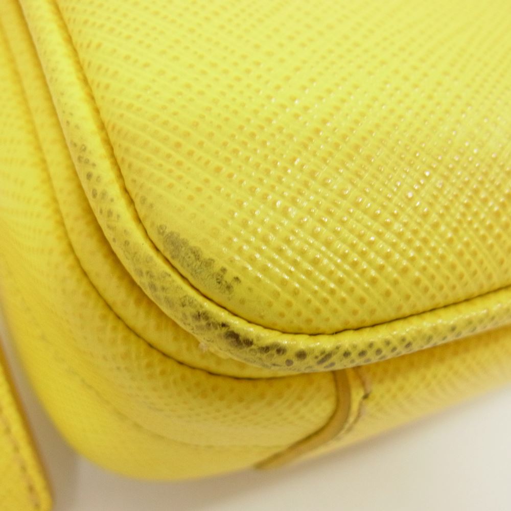 PRADA プラダ BT0959 SAFFIANO LUX HANDBAGS 2way サフィアーノ ショルダー ハンドバッグ イエロー系【中古】