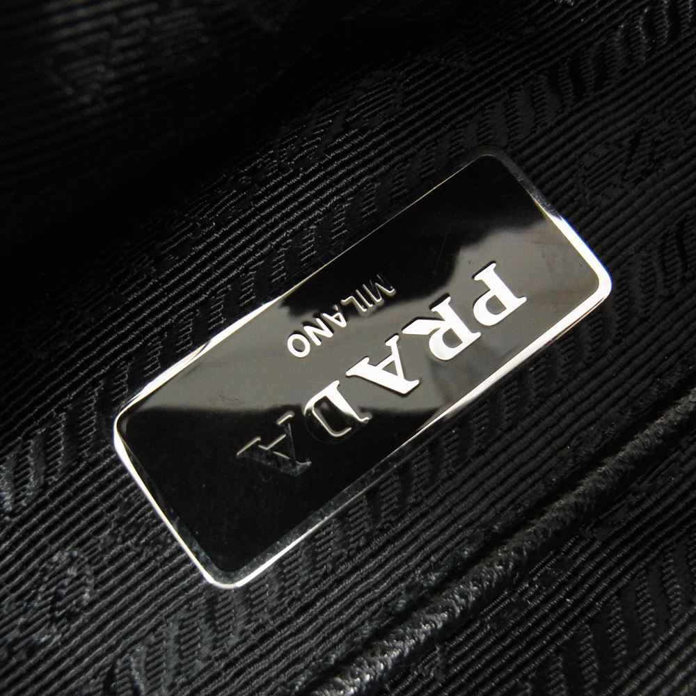 PRADA プラダ 1BZ039 ナイロン 切替 キルティング バックパック グレー系【中古】
