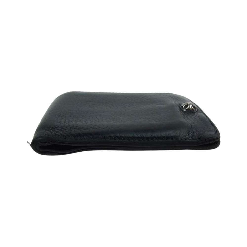 CHROME HEARTS クロムハーツ（原本有） 1SNAP 1スナップ クロスボールボタン レザー ウォレット ブラック系【中古】