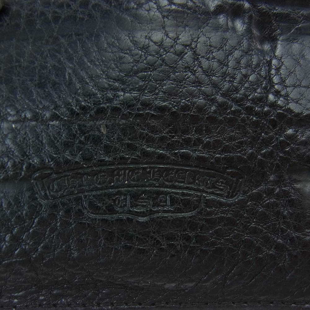 CHROME HEARTS クロムハーツ（原本有） 1SNAP 1スナップ クロスボールボタン レザー ウォレット ブラック系【中古】