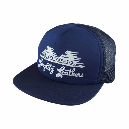 LANGLITZ LEATHERS ラングリッツレザーズ LOGO MESH CAP ロゴ メッシュ キャップ ネイビー インディゴブルー系【中古】