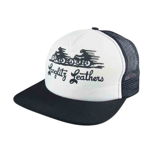 LANGLITZ LEATHERS ラングリッツレザーズ LOGO MESH CAP ロゴ メッシュ キャップ ブラック系 ホワイト系【中古】