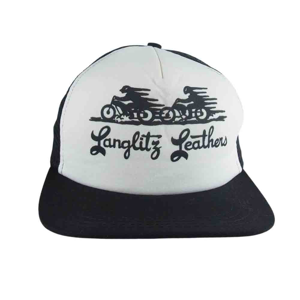 LANGLITZ LEATHERS ラングリッツレザーズ LOGO MESH CAP ロゴ メッシュ キャップ ブラック系 ホワイト系【中古】