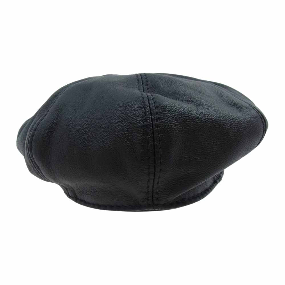 LANGLITZ LEATHERS ラングリッツレザーズ 8Panel beret ゴートスキン ベレー帽 キャップ 帽子 ブラック系【美品】【中古】