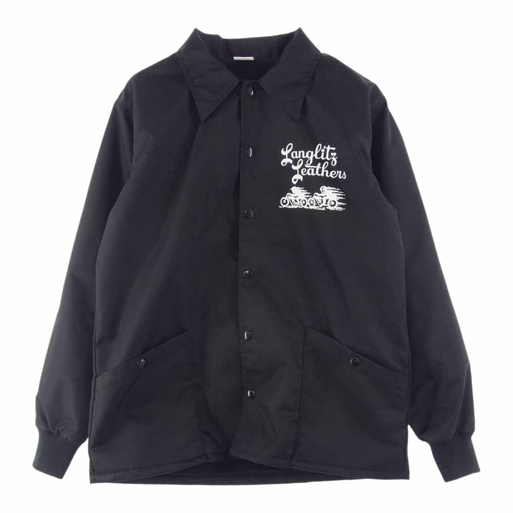 LANGLITZ LEATHERS ラングリッツレザーズ Type130 WIND BREAKER ウィンド ブレーカー ジャケット コーチ ジャケット ブラック系 M【美品】【中古】