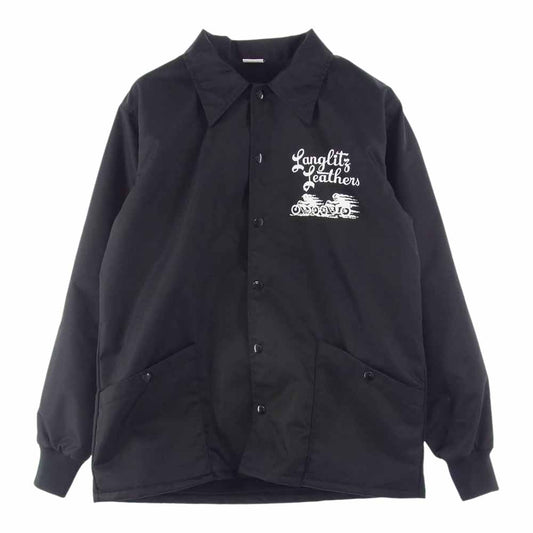 LANGLITZ LEATHERS ラングリッツレザーズ Type130 WIND BREAKER ウィンド ブレーカー ジャケット コーチ ジャケット ブラック系 M【美品】【中古】