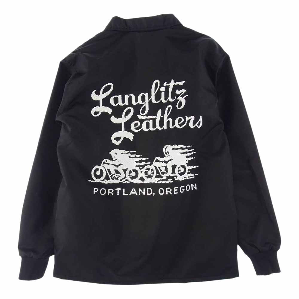 LANGLITZ LEATHERS ラングリッツレザーズ Type130 WIND BREAKER ウィンド ブレーカー ジャケット コーチ ジャケット ブラック系 M【美品】【中古】