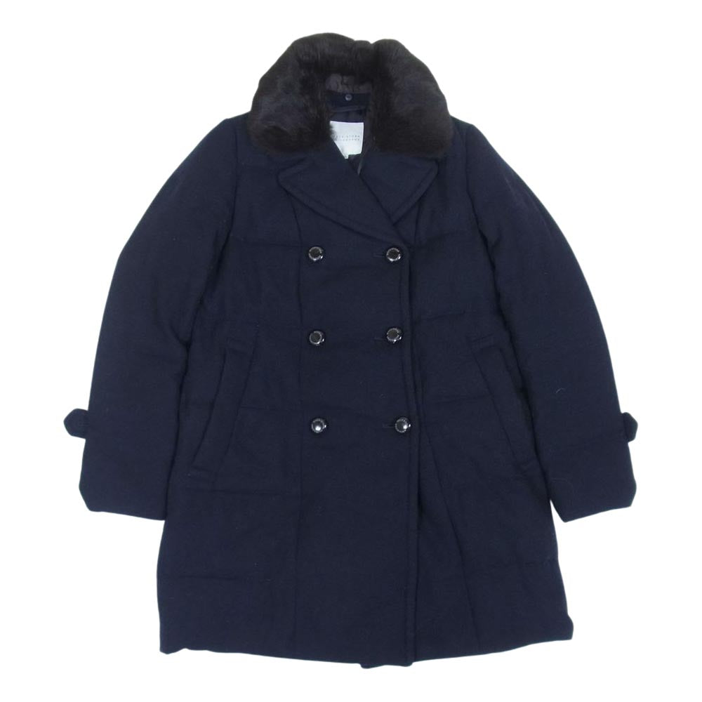 MACKINTOSH PHILOSOPHY マッキントッシュフィロソフィー H5A08-851-29 ラビットファー ダウン Pコート ネイビー系 36【中古】