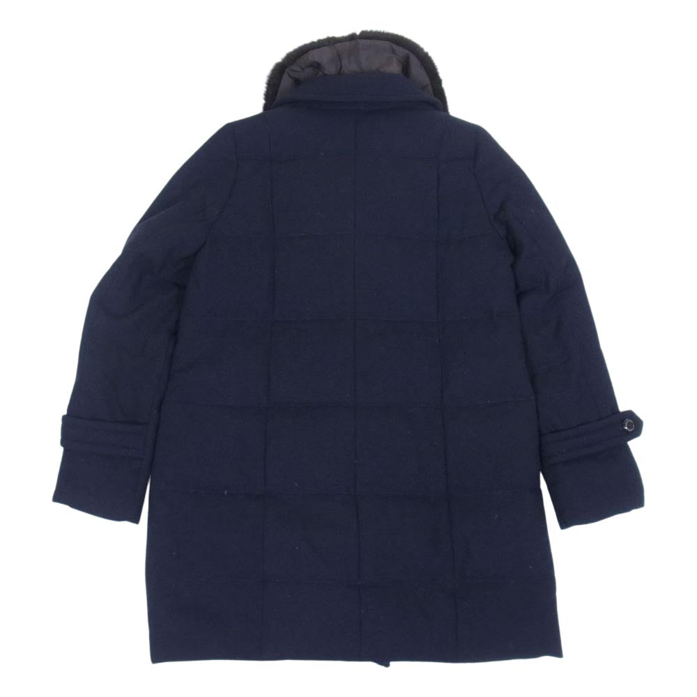 MACKINTOSH PHILOSOPHY マッキントッシュフィロソフィー H5A08-851-29 ラビットファー ダウン Pコート ネイビー系 36【中古】