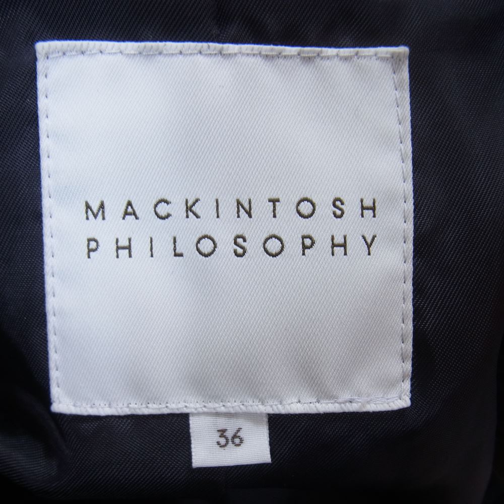 MACKINTOSH PHILOSOPHY マッキントッシュフィロソフィー H5A08-851-29 ラビットファー ダウン Pコート ネイビー系 36【中古】