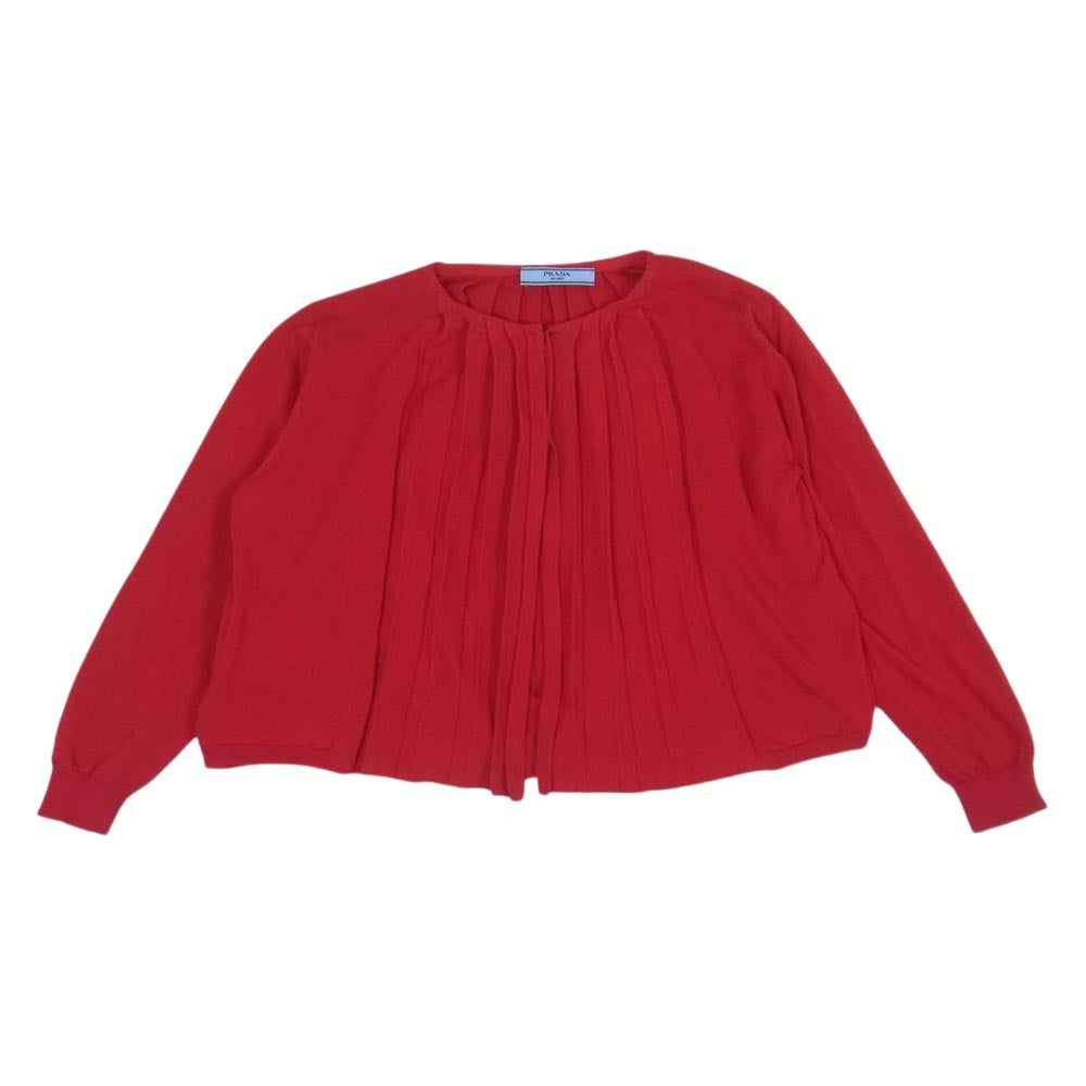 PRADA プラダ コットン カーディガン レッド系 38【中古】