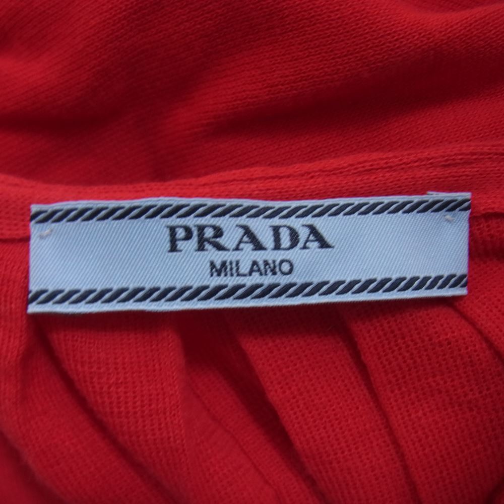 PRADA プラダ コットン カーディガン レッド系 38【中古】