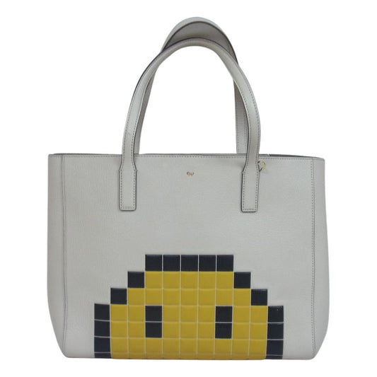 Anya Hindmarch アニヤ・ハインドマーチ Pixel Smiley ピクセル スマイリー ショルダー トート バッグ ベージュ系【中古】