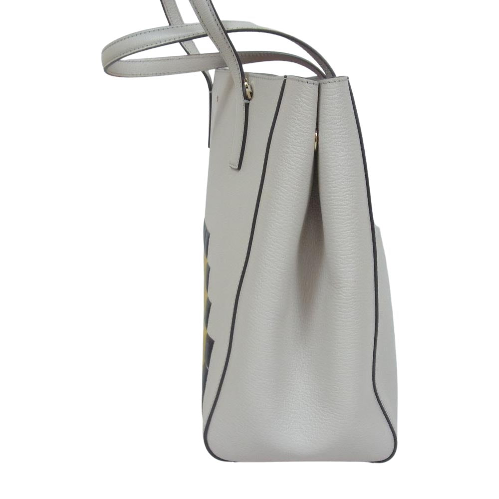 Anya Hindmarch アニヤ・ハインドマーチ Pixel Smiley ピクセル スマイリー ショルダー トート バッグ ベージュ系【中古】