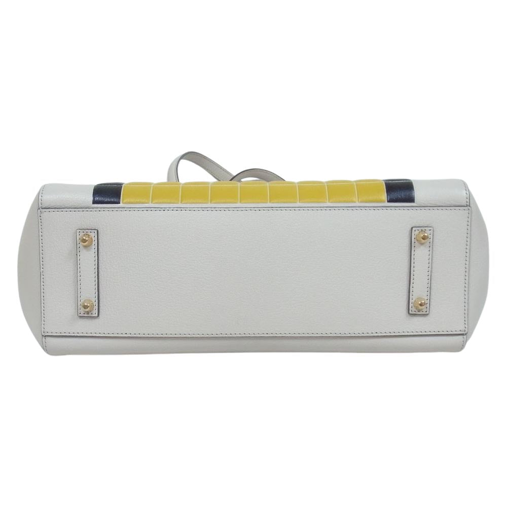 Anya Hindmarch アニヤ・ハインドマーチ Pixel Smiley ピクセル スマイリー ショルダー トート バッグ ベージュ系【中古】