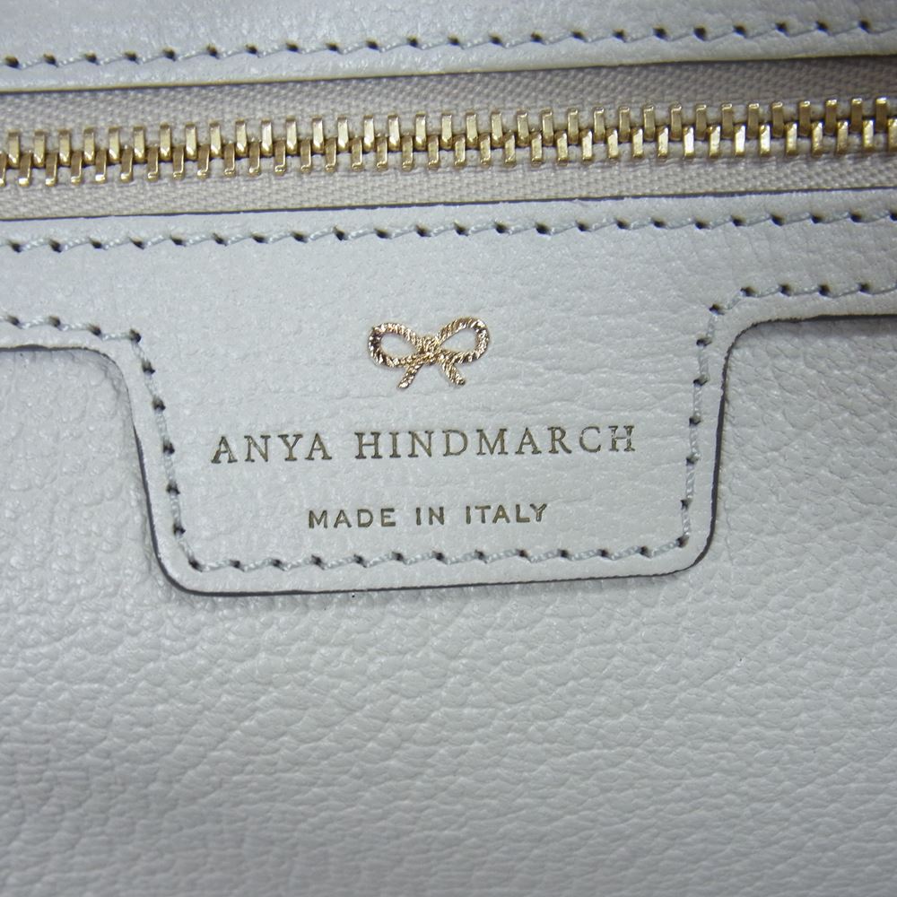 Anya Hindmarch アニヤ・ハインドマーチ Pixel Smiley ピクセル スマイリー ショルダー トート バッグ ベージュ系【中古】