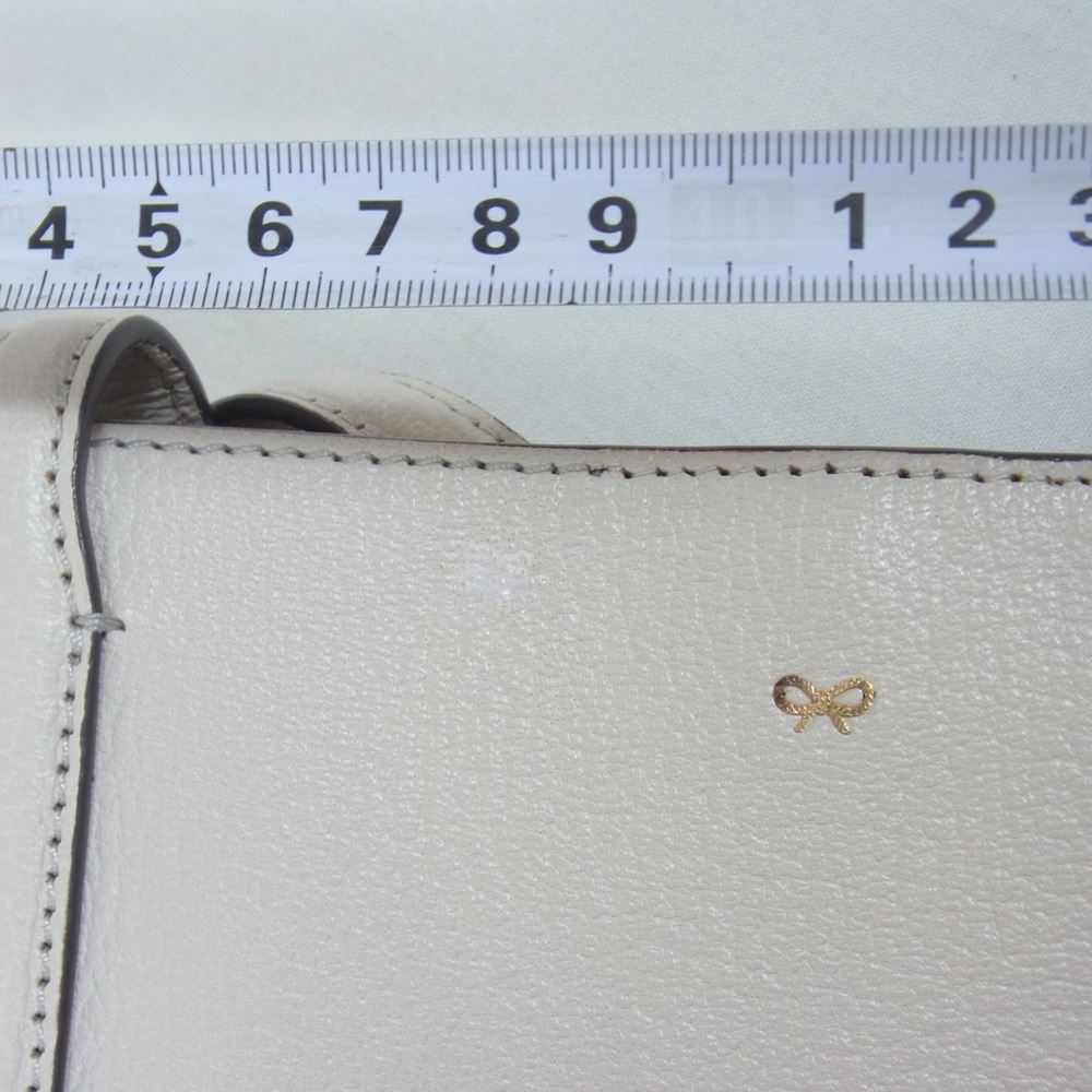 Anya Hindmarch アニヤ・ハインドマーチ Pixel Smiley ピクセル スマイリー ショルダー トート バッグ ベージュ系【中古】