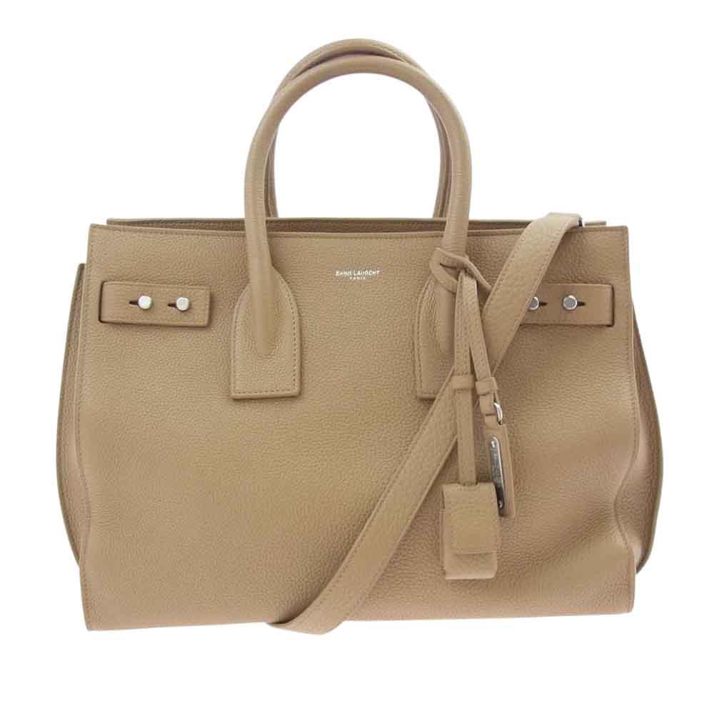 SAINT LAURENT サンローラン 464960 サック ド ジュール スープル バッグ 2WAY ショルダー バッグ ベージュ系【中古】